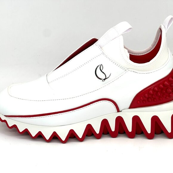 Christian Louboutin SHARKYLOUB SB Spikes Donna Leather Sneakers Shoes - Picture 4 of 14
